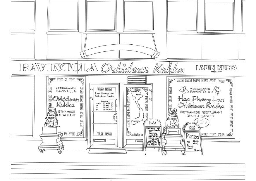 ristorante vietnamita Disegno da colorare ristorante vietnamita