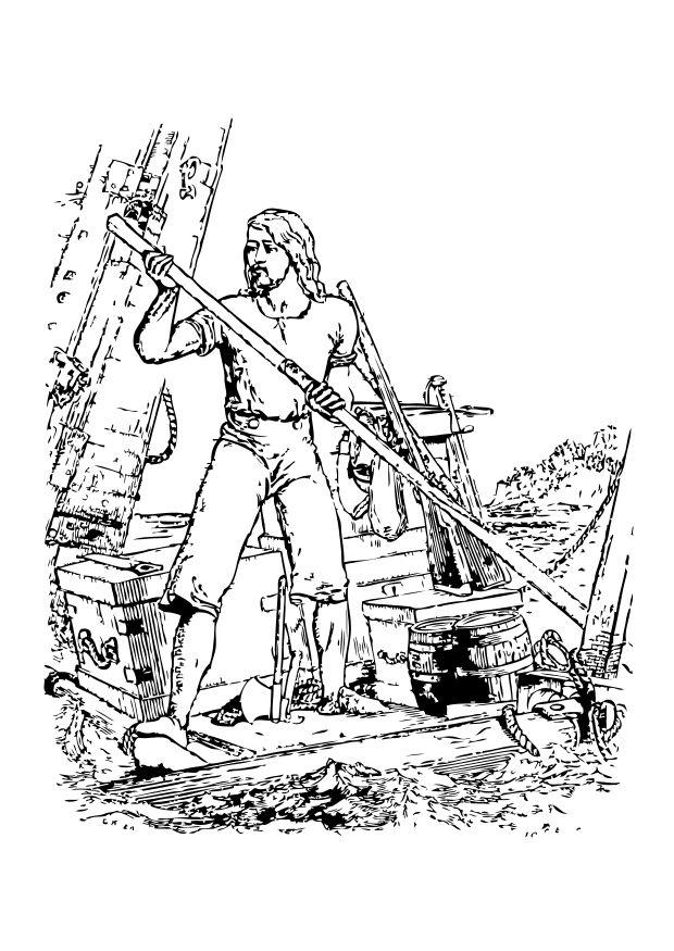 Disegno da colorare robinson crusoe - naufrago