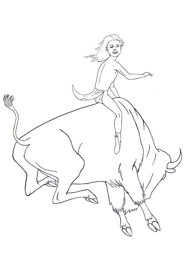 Disegno da colorare rodeo sul bizonte