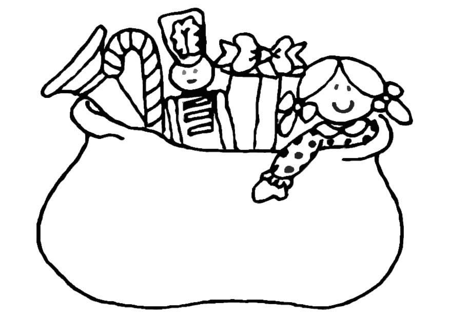 sacca giocattoli Disegno da colorare sacca giocattoli