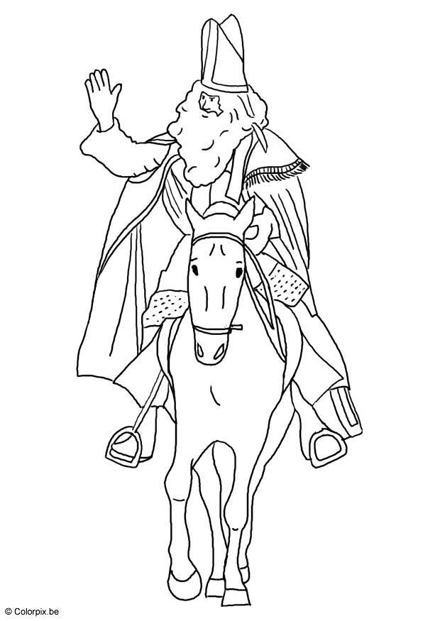 san nicola a cavallo Disegno da colorare san nicola a cavallo