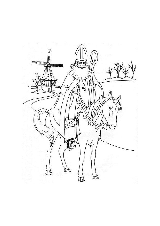 san nicola a cavallo Disegno da colorare san nicola a cavallo