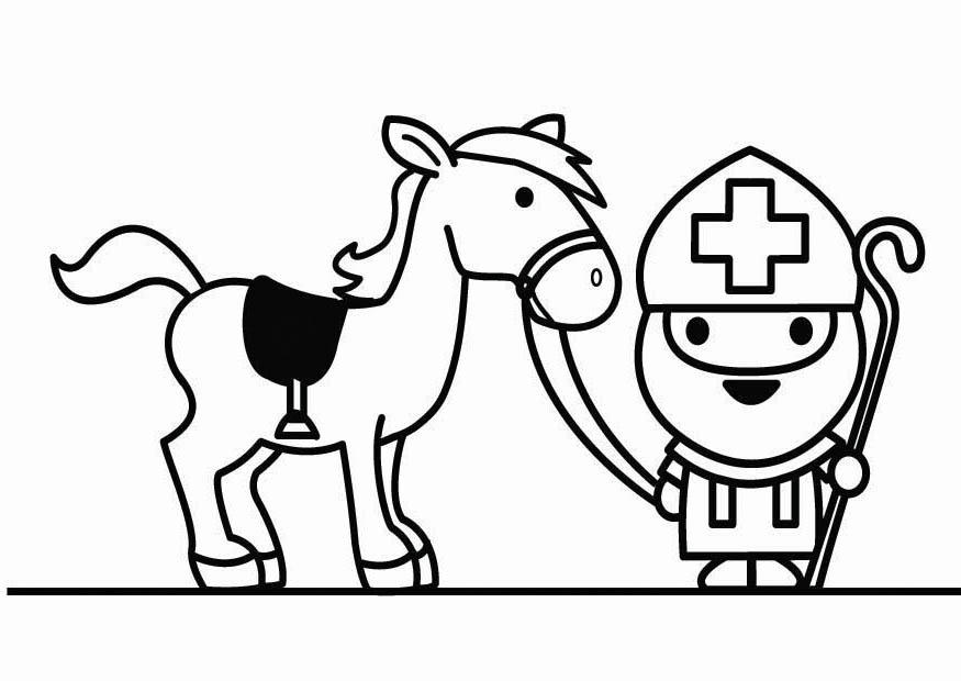 san nicola e il suo cavallo Disegno da colorare san nicola e il suo cavallo