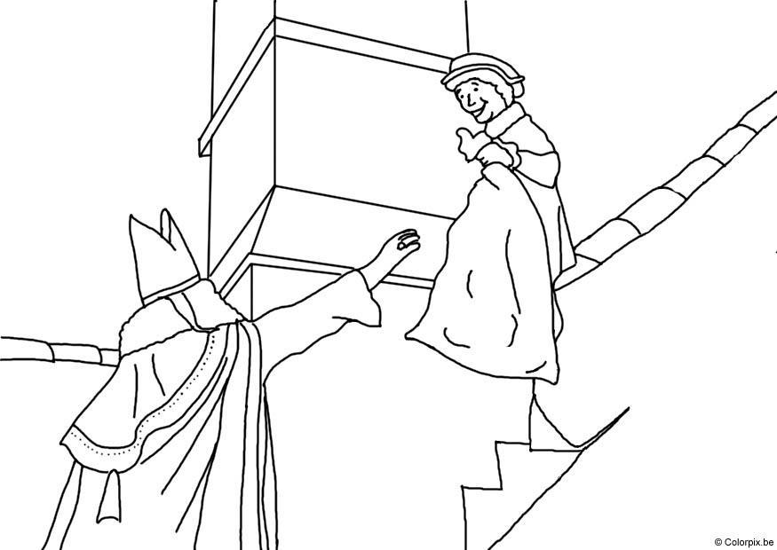 san nicola sul tetto Disegno da colorare san nicola sul tetto