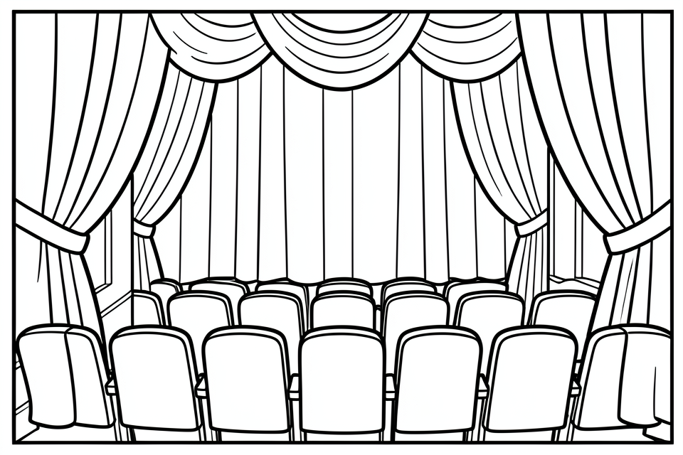 Disegno da colorare scenografia teatrale