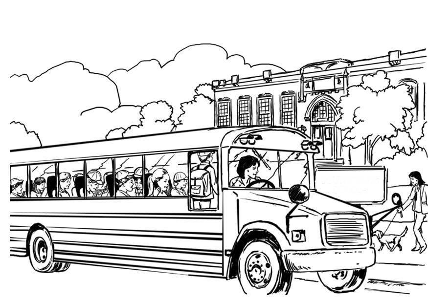 scuola bus Disegno da colorare scuola bus