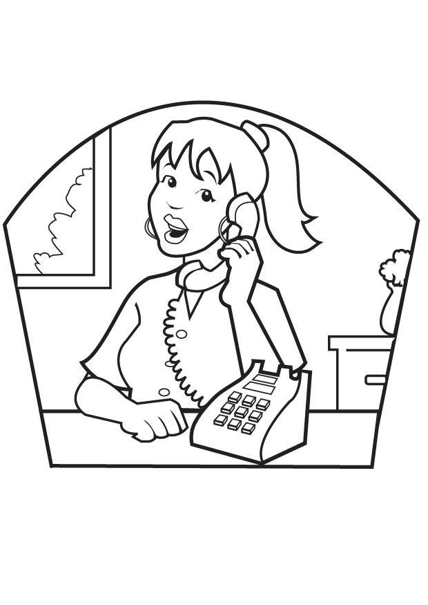 Disegno da colorare secretaria