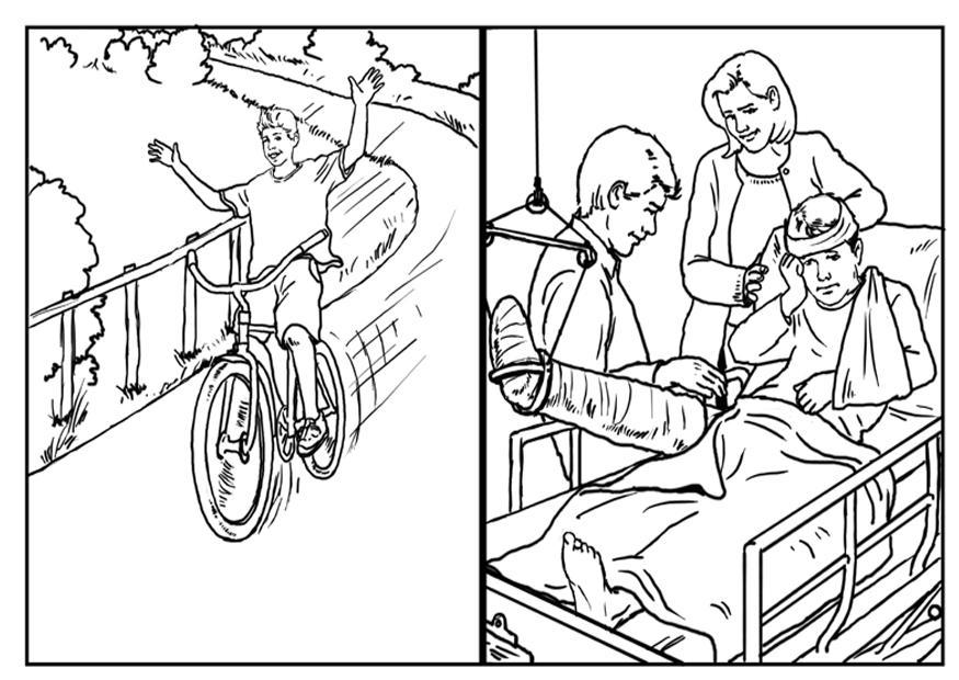 sicurezza in bicicletta Disegno da colorare sicurezza in bicicletta