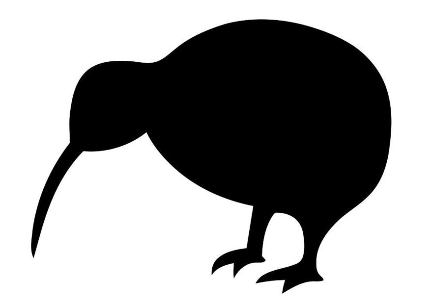 silhouetta di uccello - kiwi Disegno da colorare silhouetta di uccello - kiwi