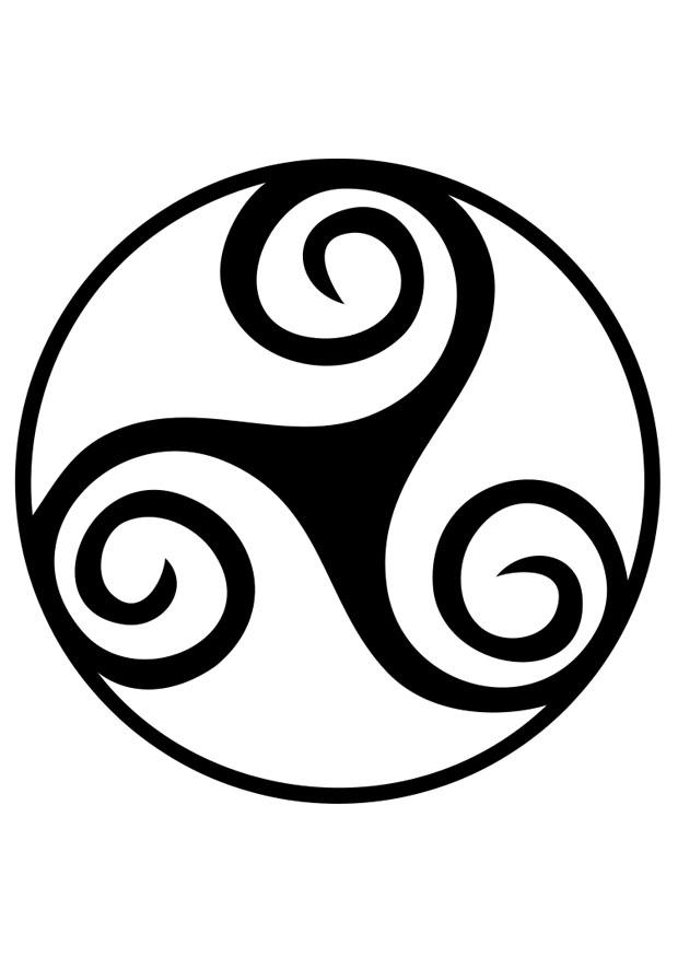 Disegno da colorare simbolo celtico - triskel