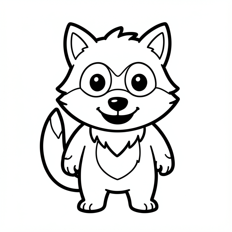 Disegno da colorare simpatico lupo mannaro di halloween