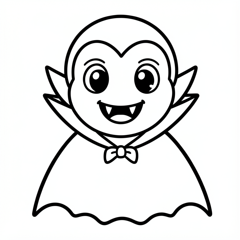 simpatico vampiro di halloween Disegno da colorare simpatico vampiro di halloween