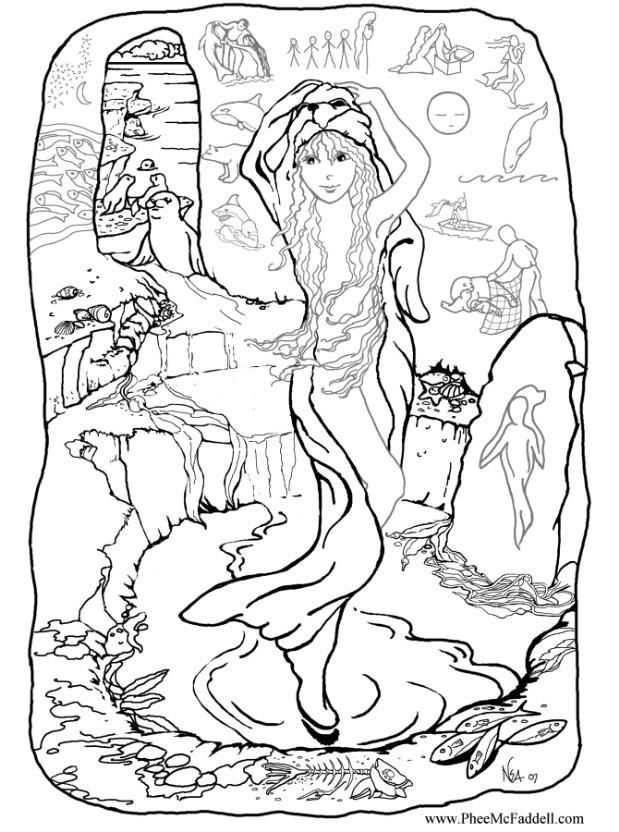 sirena a casa Disegno da colorare sirena a casa