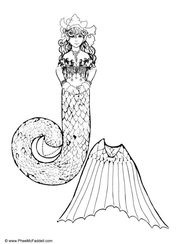 sirena sulla sedia parte 1 Disegno da colorare sirena sulla sedia parte 1