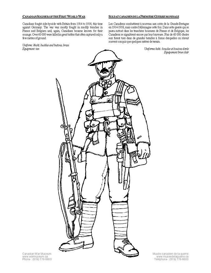 soldato prima guerra mondiale Disegno da colorare soldato prima guerra mondiale