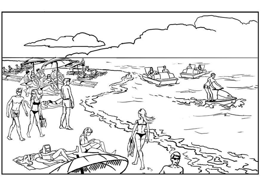 spiaggia e mare Disegno da colorare spiaggia e mare
