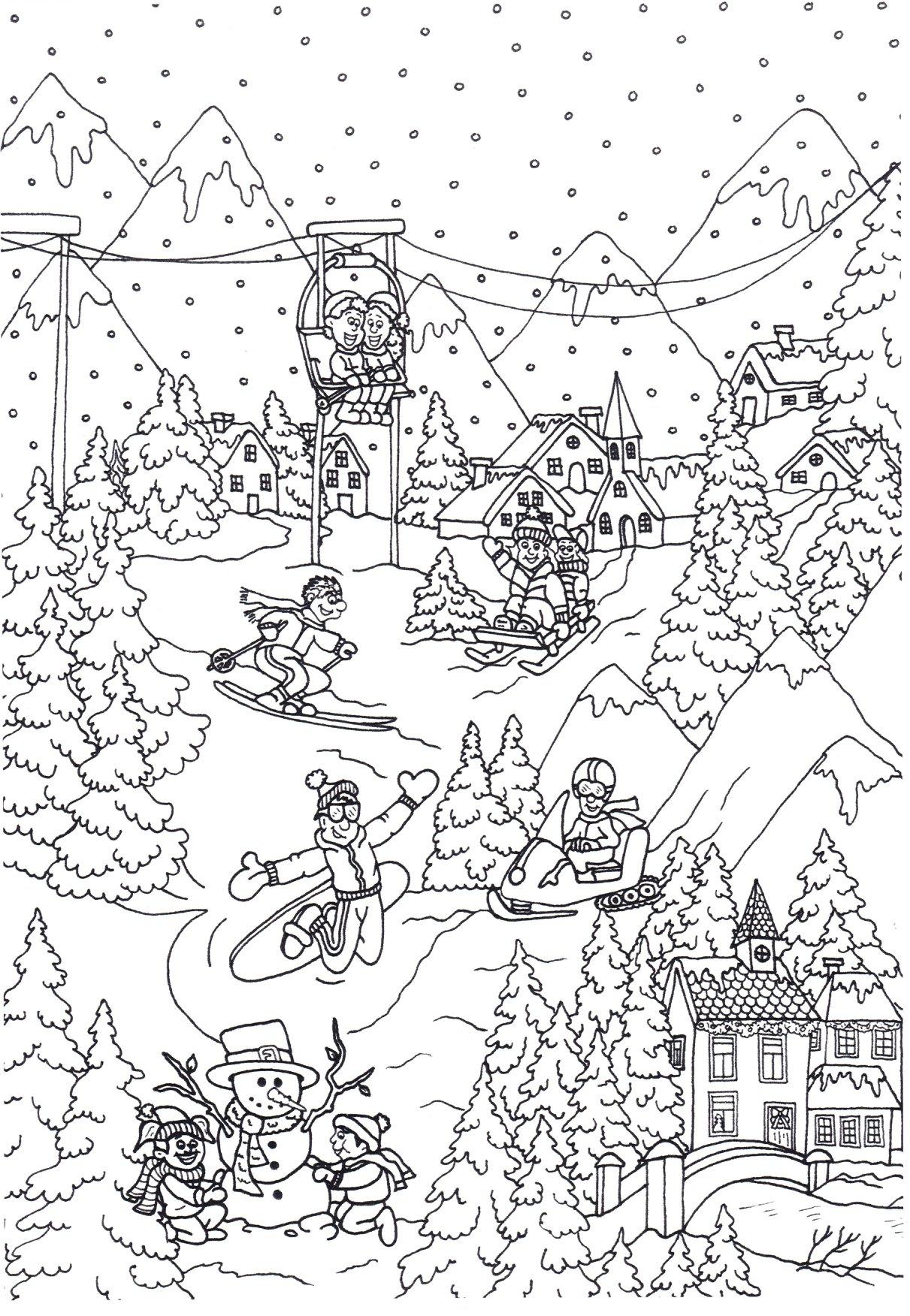 sport invernali Disegno da colorare sport invernali