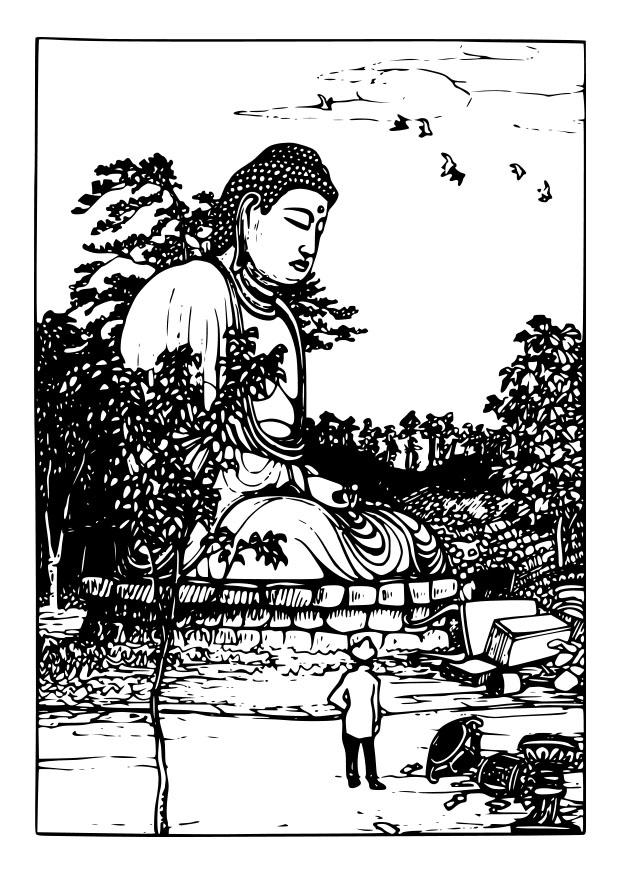 statua di buddha Disegno da colorare statua di buddha