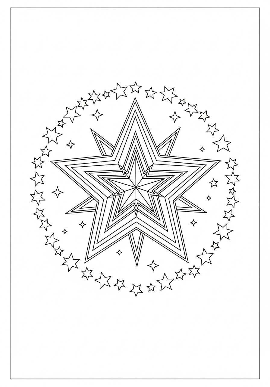 stella di natale Disegno da colorare stella di natale