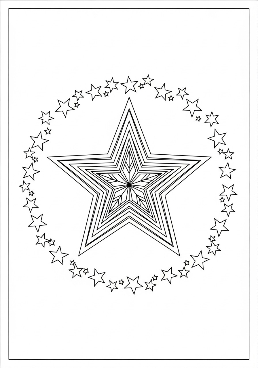 stelle a natale Disegno da colorare stelle a natale