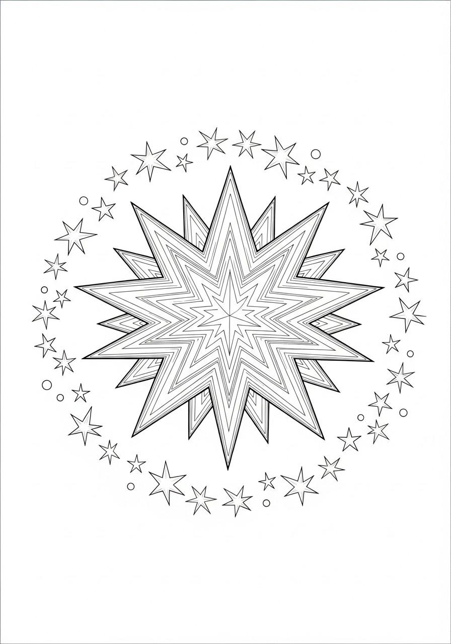 stelle a natale Disegno da colorare stelle a natale