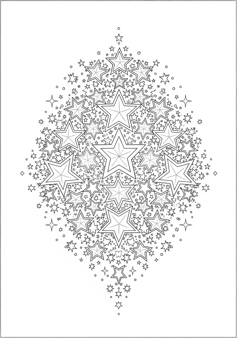 stelle che brillano nella notte Disegno da colorare stelle che brillano nella notte