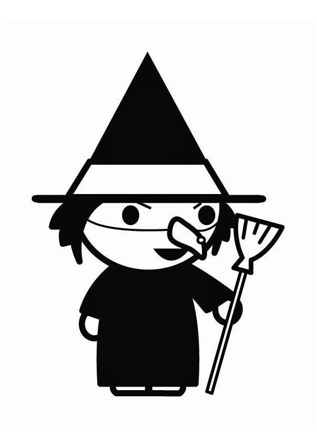 strega di halloween Disegno da colorare strega di halloween