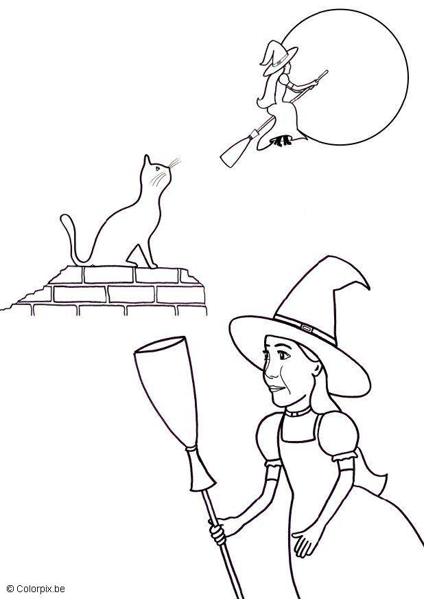 strega halloween Disegno da colorare strega halloween