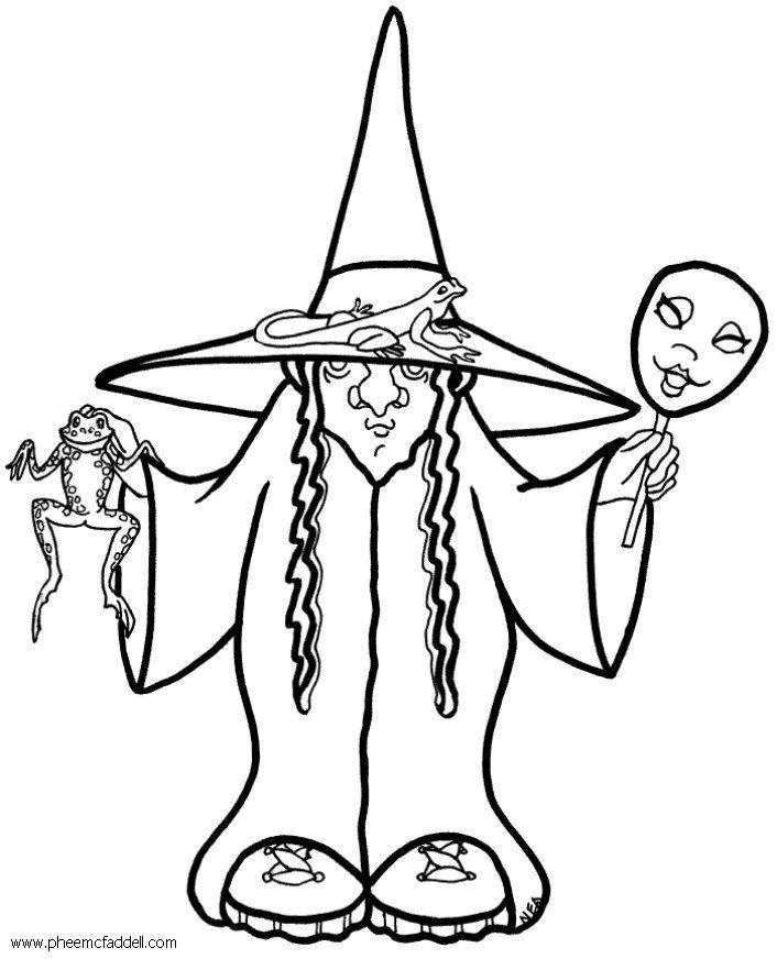 strega halloween Disegno da colorare strega halloween