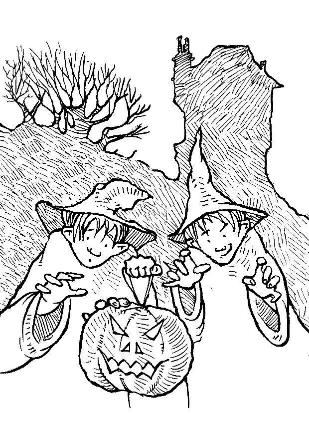 streghe halloween Disegno da colorare streghe halloween