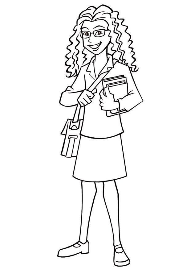 studentessa Disegno da colorare studentessa