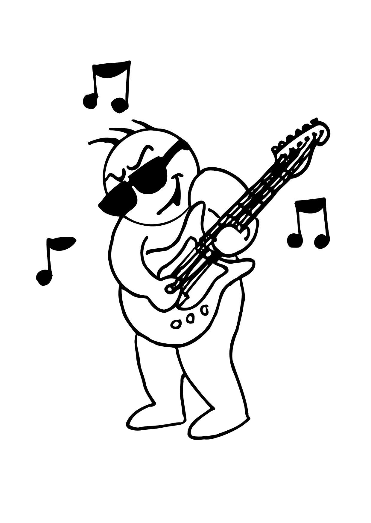 suonare la chitarra Disegno da colorare suonare la chitarra