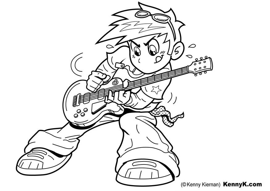 suonare la chitarra Disegno da colorare suonare la chitarra
