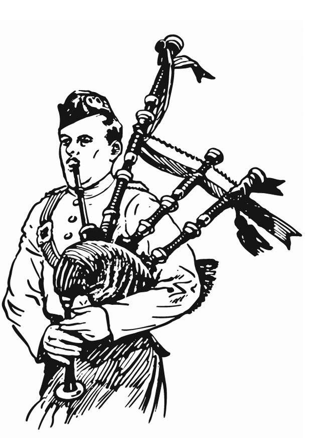 suonatore di cornamusa Disegno da colorare suonatore di cornamusa