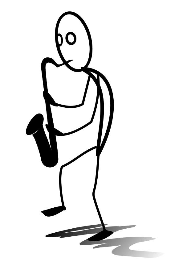 suonatore di sassofono Disegno da colorare suonatore di sassofono