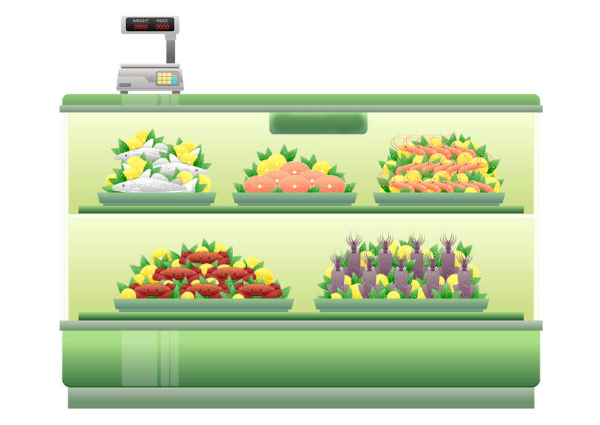supermercato - banco del pesce immagine supermercato - banco del pesce