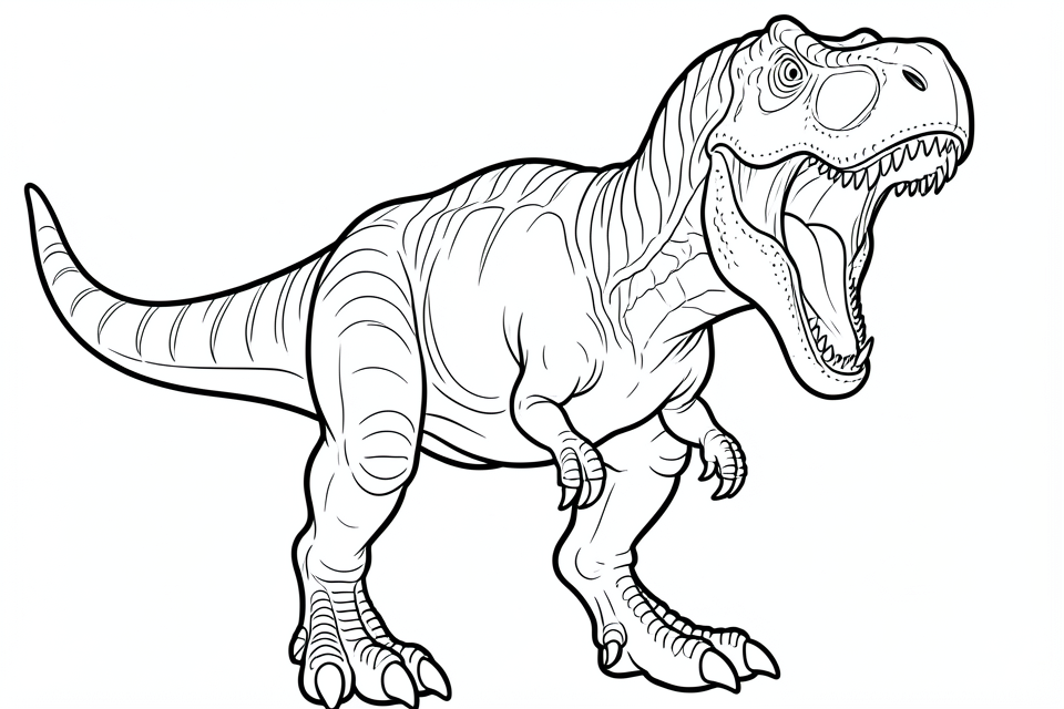 t-rex ruggente Disegno da colorare t-rex ruggente