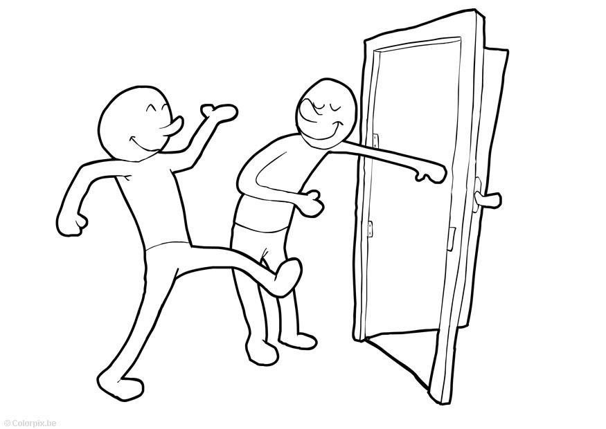 tenere la porta aperte Disegno da colorare tenere la porta aperte