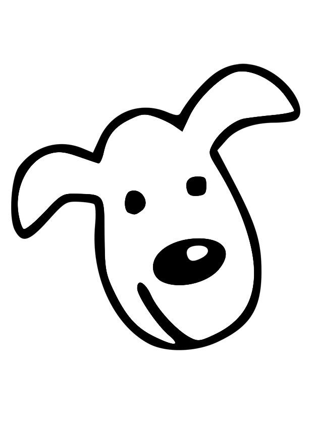 testa di cane Disegno da colorare testa di cane