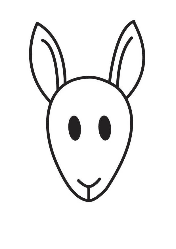 testa di canguro Disegno da colorare testa di canguro