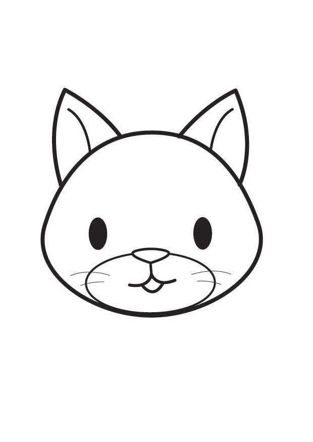 testa di gatto Disegno da colorare testa di gatto