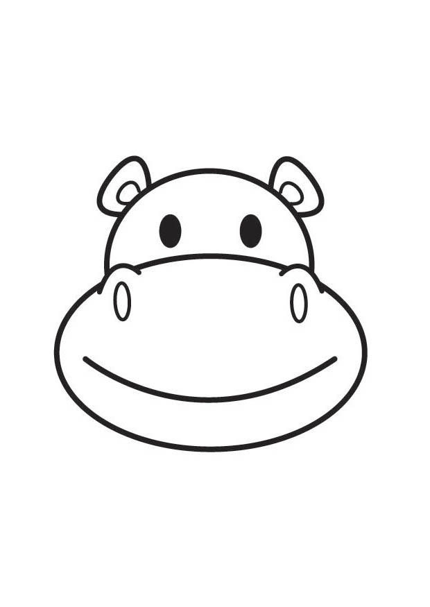 testa di ippopotamo Disegno da colorare testa di ippopotamo