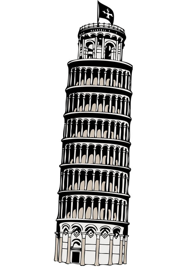 torre di pisa Disegno da colorare torre di pisa
