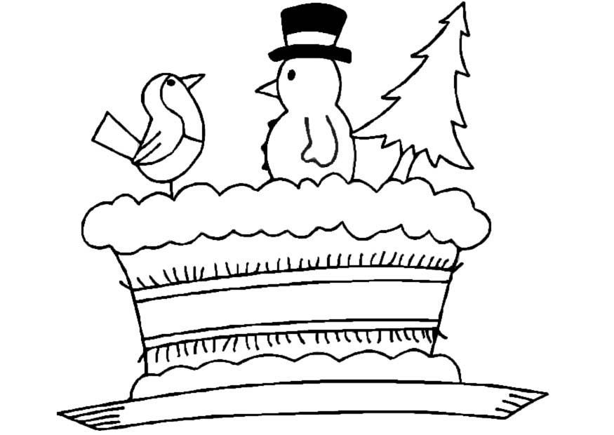 torta di natale Disegno da colorare torta di natale