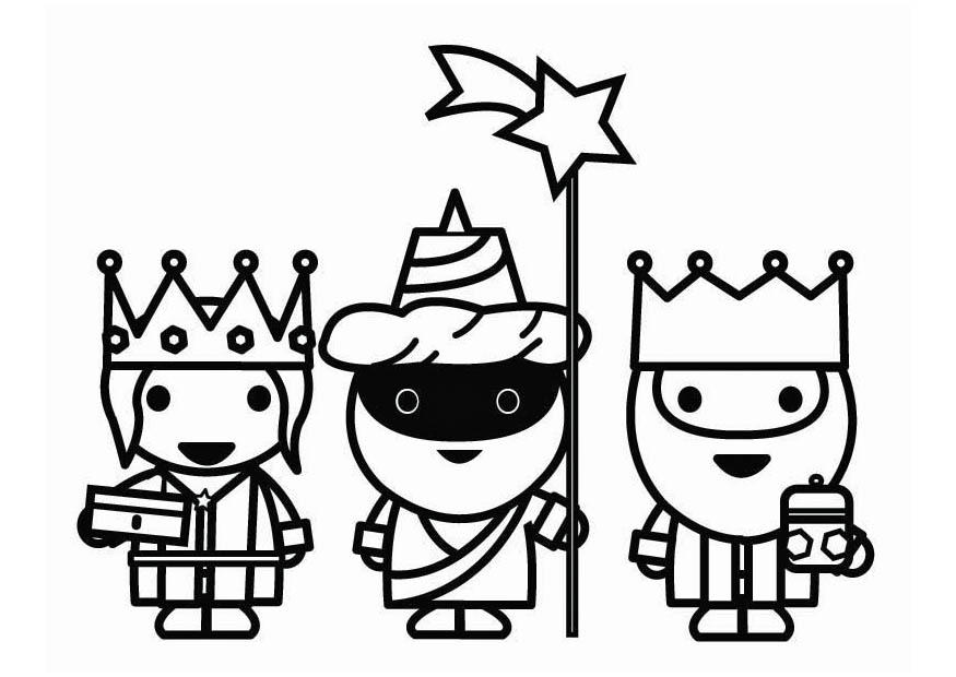 tre magi in cammino Disegno da colorare tre magi in cammino