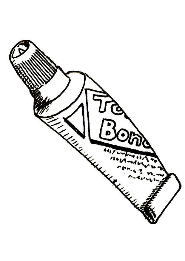 tubo di colla Disegno da colorare tubo di colla