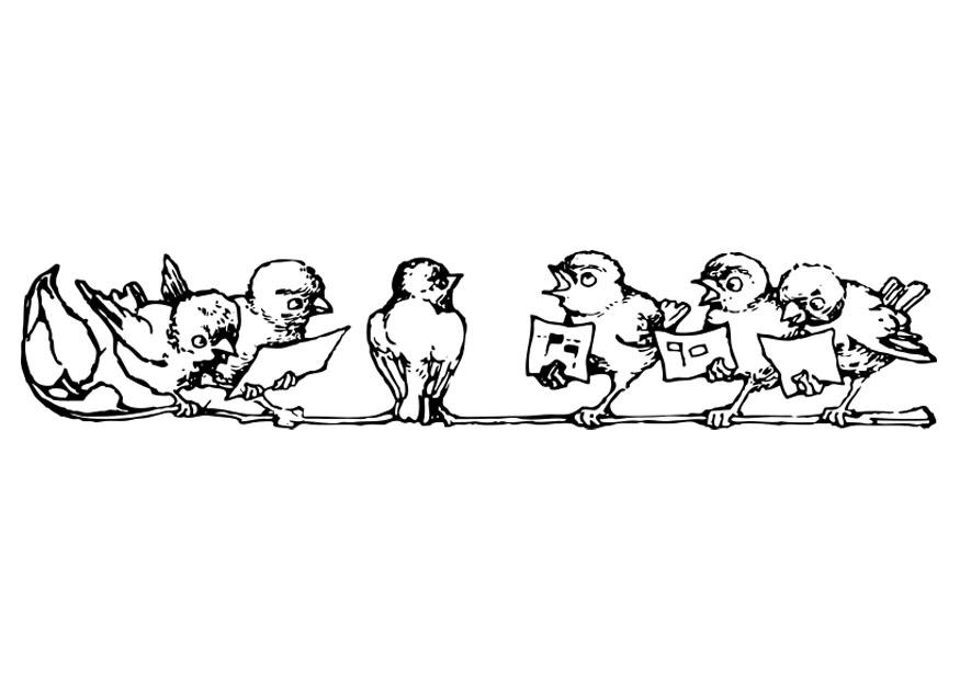 uccelli che cantano Disegno da colorare uccelli che cantano