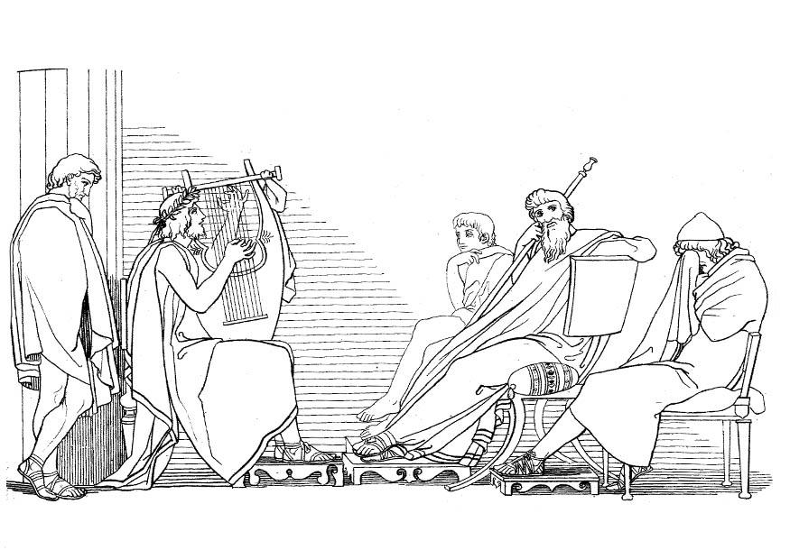 Disegno da colorare ulisse e demodoco