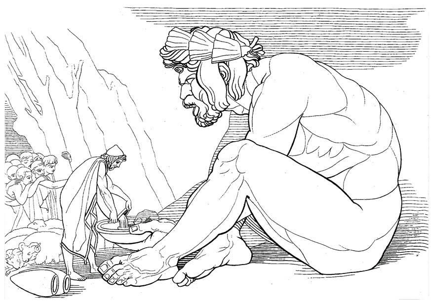 ulisse e il ciclope polifemo Disegno da colorare ulisse e il ciclope polifemo