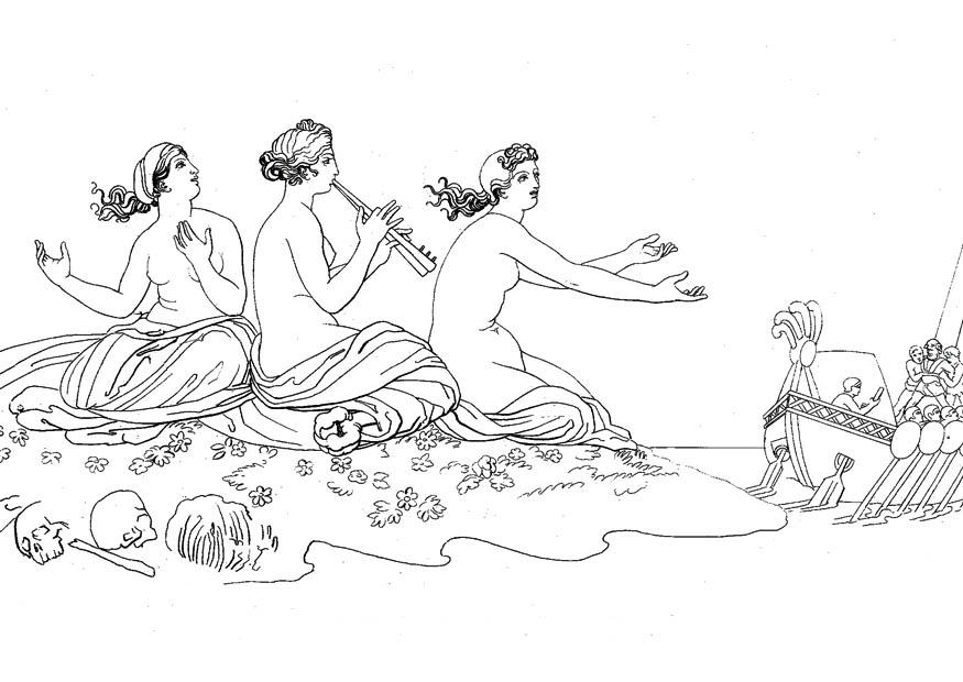 ulisse - le sirene Disegno da colorare ulisse - le sirene